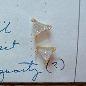 Ara White Druzy Studs in Gold